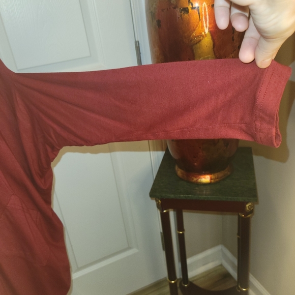 Bryn Walker Burgundy Oversized Tunic Bamboo Organic Cotton Top - Picture 5 of 13